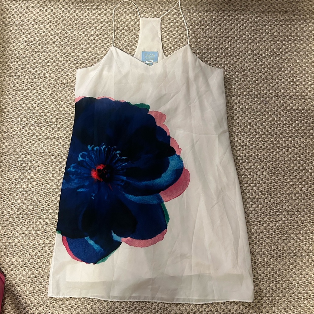 Floral Slip Dress with Blue and Pink Flower